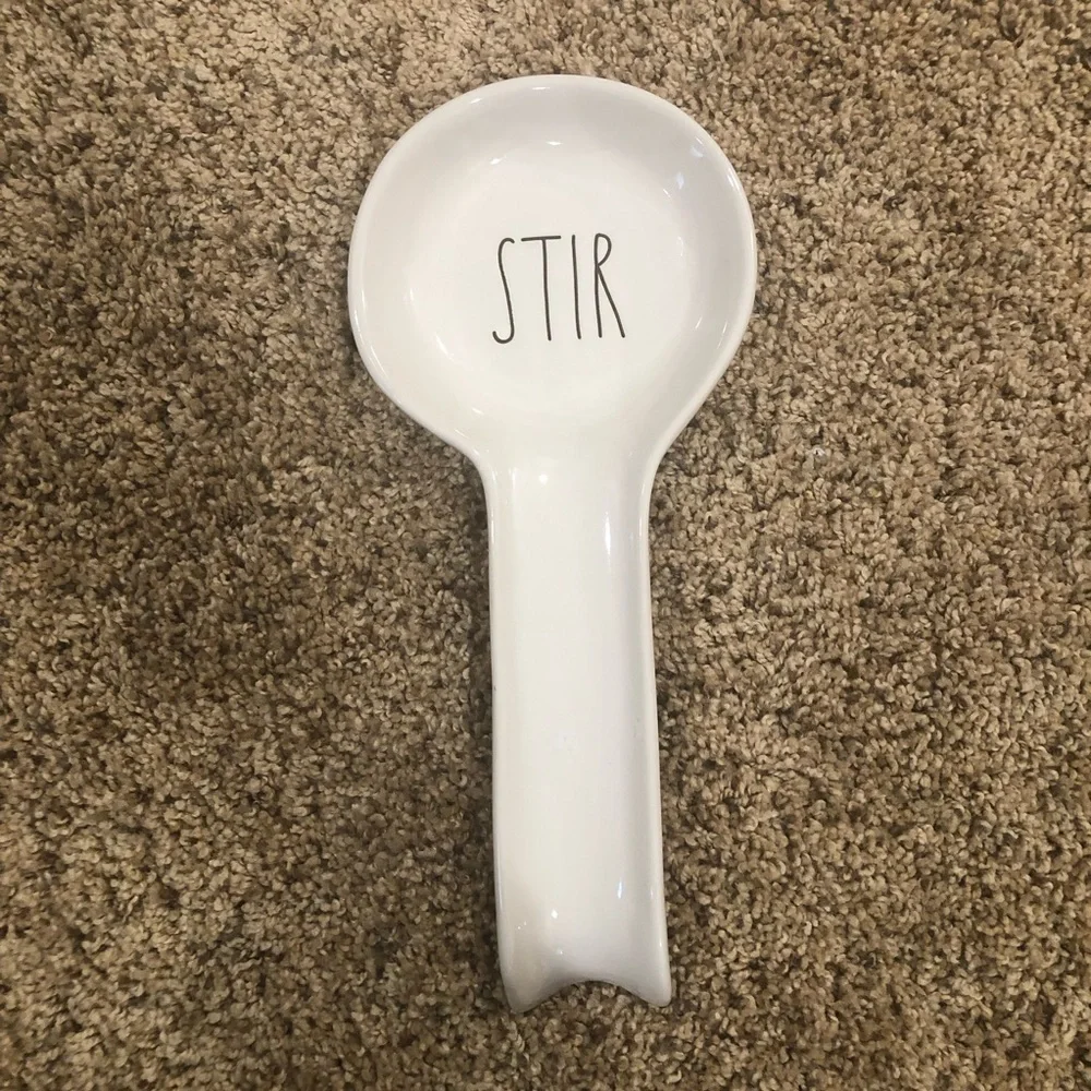 Rae Dunn by Magenta STIR Ceramic Spoon Rest / cream color / LARGE LETTER - Picture 2 of 8